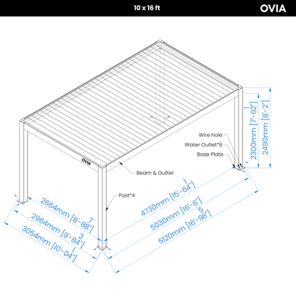 OVIA T6 Aluminum Heavy Duty Pergola Max+™